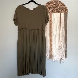 Olive green nursing dress